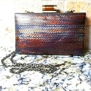 Patricia Nash Metallic Snake Clutch